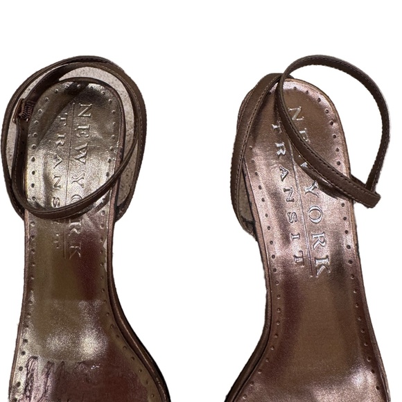 New York Transit Bronze strappy heels. Size 7.5 - Picture 6 of 6